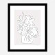 Flower Bouquet Grey Art Print