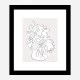 Flower Bouquet Grey Art Print