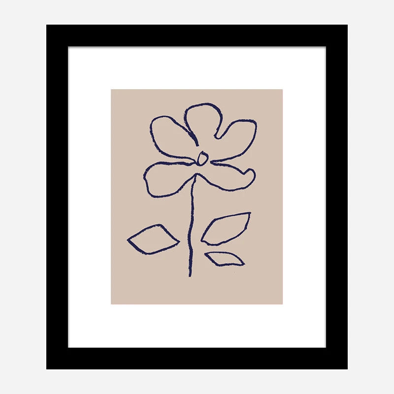 Oil Pastel Flower Blue Art Print