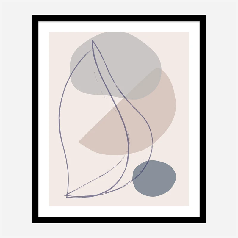 New Shapes Blue No 1 Art Print