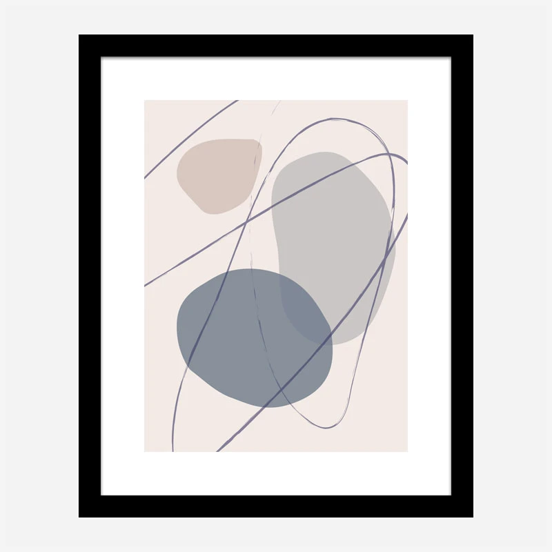 New Shapes Blue No 2 Art Print