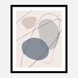 New Shapes Blue No 2 Art Print