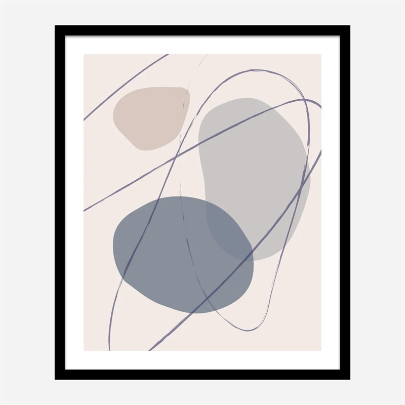 New Shapes Blue No 2 Art Print