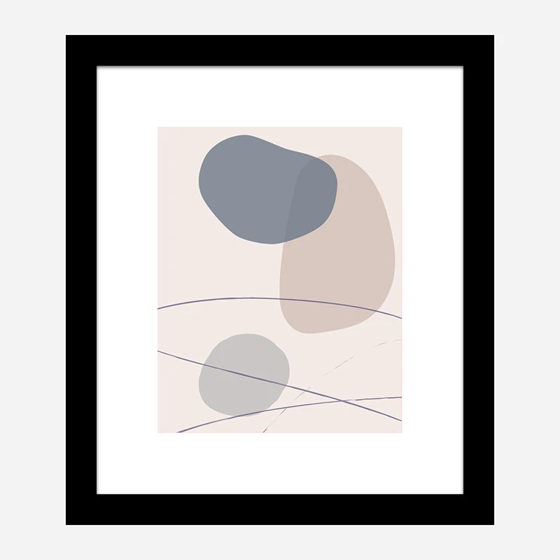 New Shapes Blue No 3 Art Print