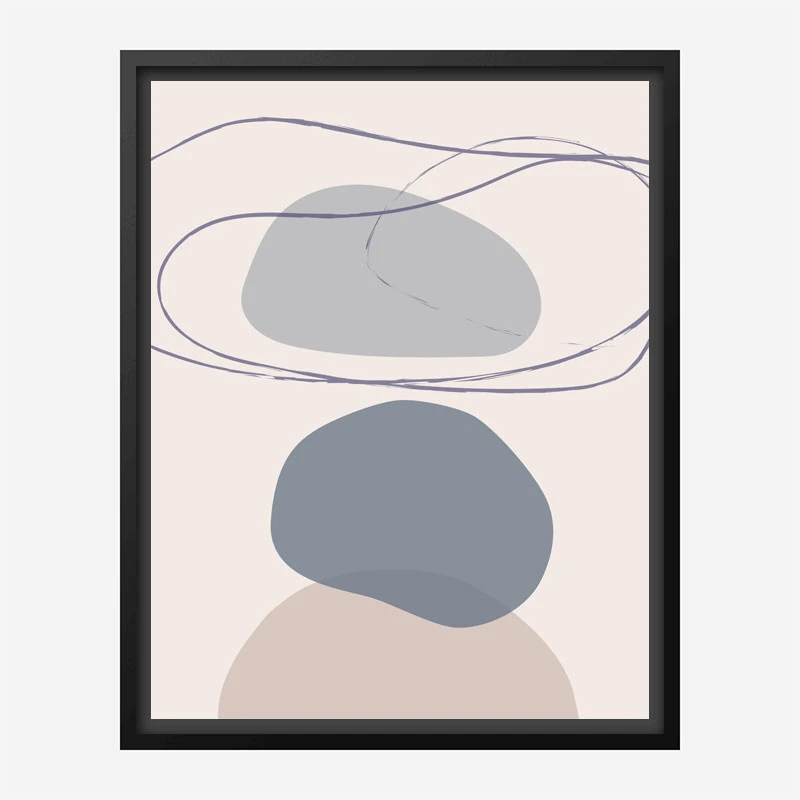 New Shapes Blue No 4 Art Print