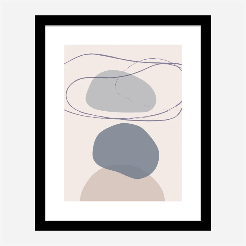 New Shapes Blue No 4 Art Print