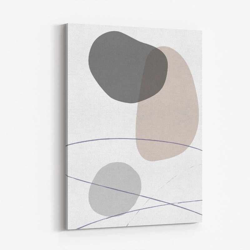 New Shapes Beige 3 Art Print