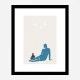 Woman and Cat Wall Art Print