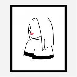 Lady of Fashion 4 Line Art Print