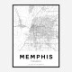 Memphis Tennessee City Map Art Print