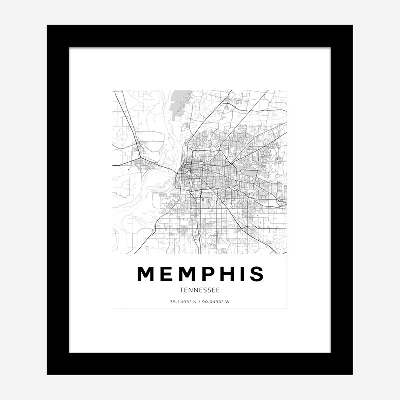 Memphis Tennessee City Map Art Print