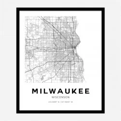 Milwaukee Wisconsin City Map Art Print