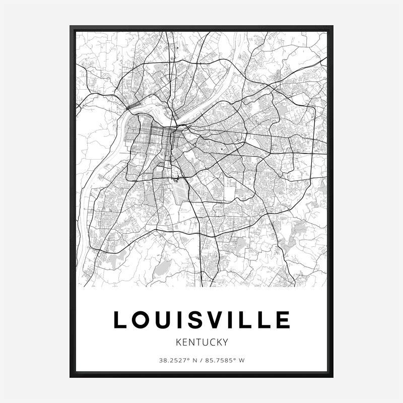 Louisville Kentucky City Map Art Print