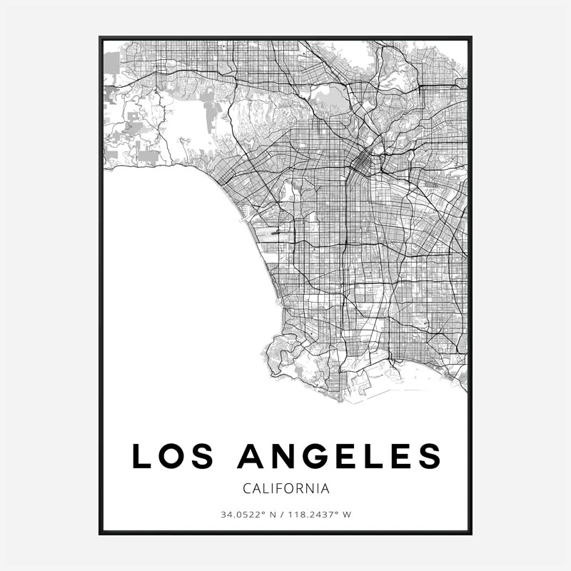 Los Angeles California City Map Art Print