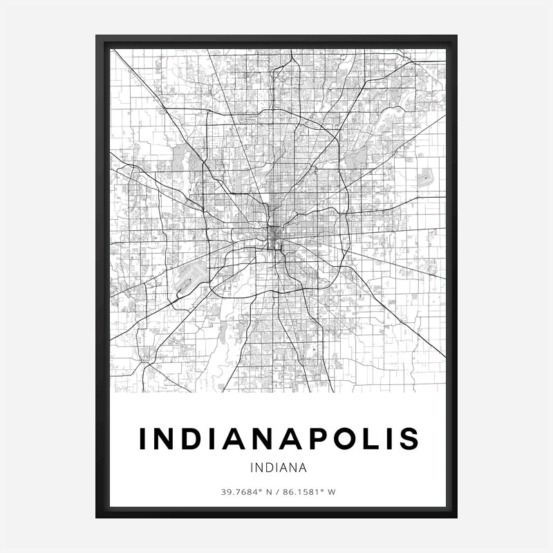 Indianapolis Indiana City Map Art Print
