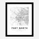 Fort Worth Texas City Map Art Print