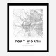 Fort Worth Texas City Map Art Print