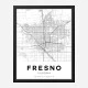 Fresno California City Map Art Print