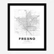 Fresno California City Map Art Print