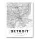 Detroit Michigan City Map Art Print