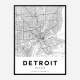 Detroit Michigan City Map Art Print