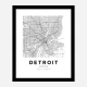 Detroit Michigan City Map Art Print