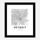 Detroit Michigan City Map Art Print