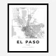 El Paso Texas City Map Art Print