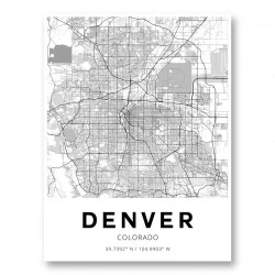 Denver Colorado City Map Art Print
