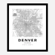 Denver Colorado City Map Art Print