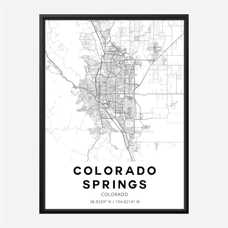Colorado Springs Colorado City Map Art Print