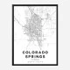 Colorado Springs Colorado City Map Art Print