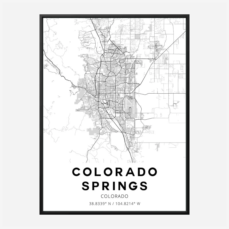 Colorado Springs Colorado City Map Art Print