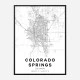 Colorado Springs Colorado City Map Art Print