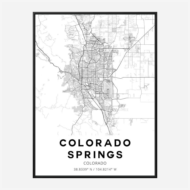 Colorado Springs Colorado City Map Art Print