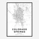 Colorado Springs Colorado City Map Art Print