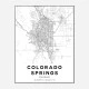 Colorado Springs Colorado City Map Art Print