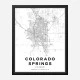 Colorado Springs Colorado City Map Art Print