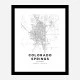 Colorado Springs Colorado City Map Art Print