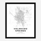 Colorado Springs Colorado City Map Art Print