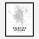 Colorado Springs Colorado City Map Art Print