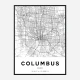 Columbus Ohio City Map Art Print
