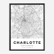 Charlotte North Carolina City Map Art Print