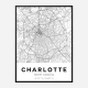 Charlotte North Carolina City Map Art Print