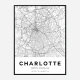 Charlotte North Carolina City Map Art Print