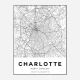Charlotte North Carolina City Map Art Print