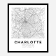 Charlotte North Carolina City Map Art Print