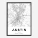 Austin Texas City Map Art Print