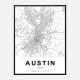 Austin Texas City Map Art Print