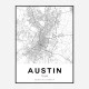 Austin Texas City Map Art Print